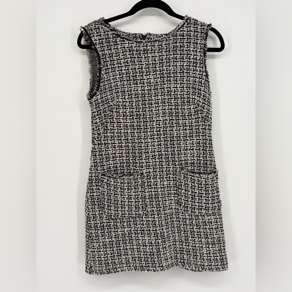 MAX STUDIO LONDON Dress Black and White Tweed Women’s Large Cotton Blend